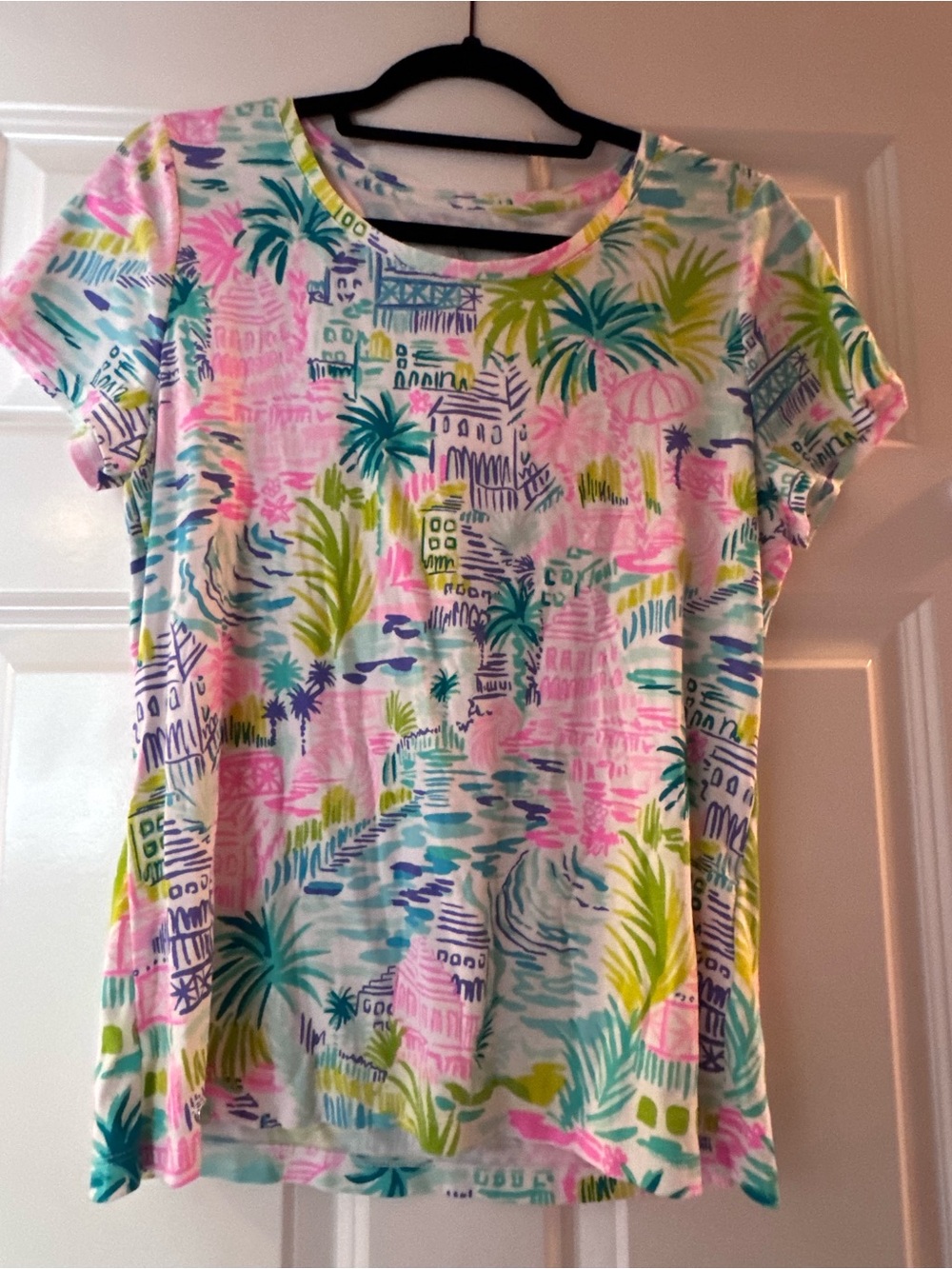 Lilly Pulitzer  Tropical Scene Tee - Pink, Teal & Lime